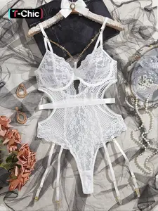 Women's Plain Lace Sexy Lingerie Bodysuit, Comfy Breathable  Bodysuit for All Seasons, Fashion Women's Underwear for Daily Wear, Lace Bodysuits, Breathable Lingerie Clothes