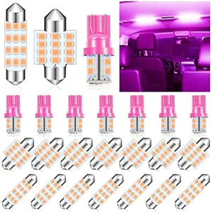 24 Pieces Dome Light LED Car Bulb Kit Set T10 31 mm 42 mm LED Festoon Bulbs Interior Replacement for Car Map Door Courtesy(Purple)