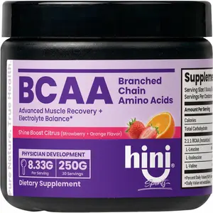 HINI BCAA Powder with Electrolytes - Muscle Recovery & Hydration Drink Mix, Strawberry Orange, 30 Servings