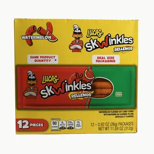 Lucas Skwinkles Rellenos Watermelon Candy Strips with Watermelon Filling 12-Pack Mexican Candy