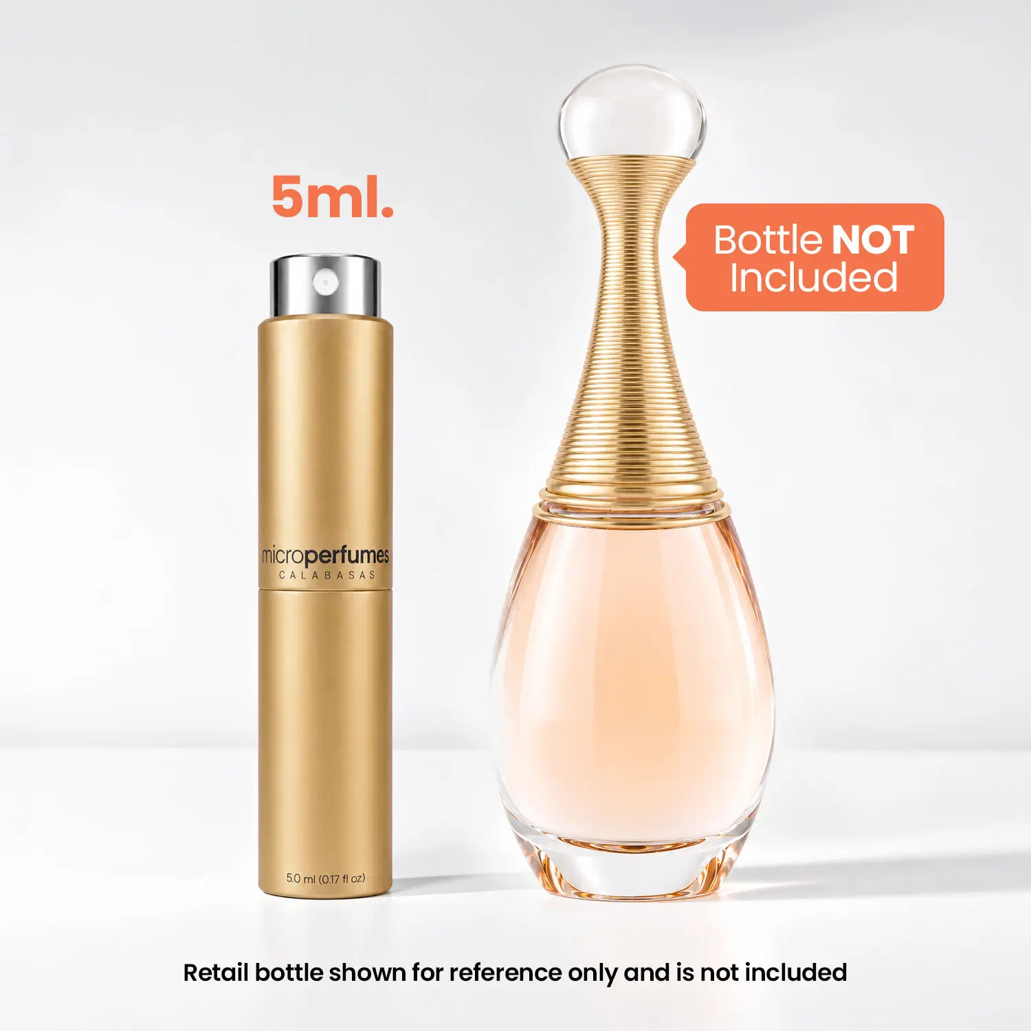 Christian Dior J'adore EDP For Women – 0.17 fl oz / 5 mL Travel Spray Decant, jasmine, lily of the valley, pear, Gift for Her, Independently Rebottled by MicroPerfumes