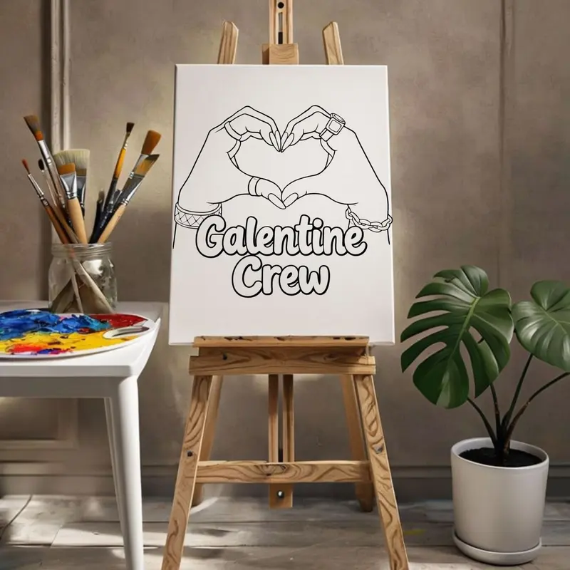 DTF Transfer Outline - Press & Paint Outline, Color your own DTF Print - Galentine Squad - Valentine's Day -Coloring Activity - Sip and Paint Party - New Years eve Party