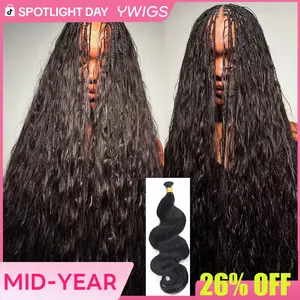 YWIGS Double Drawn Burmese Human Braiding Hair for Boho Braids 100g Per Bundle Human Hair for Boho Braids Body Wave Bulk Human Braiding Hair Boho Hair #DealsForYouDays #spotlightday