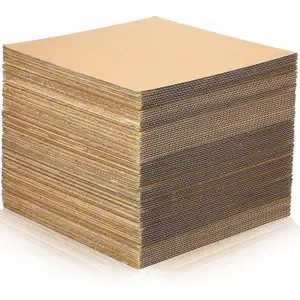 100 Pcs 12 x 12 Inch Brown Rectangle Corrugated Cardboard Sheets Set Flat Filler Inserts for Packing Separators Art Crafts Supplies