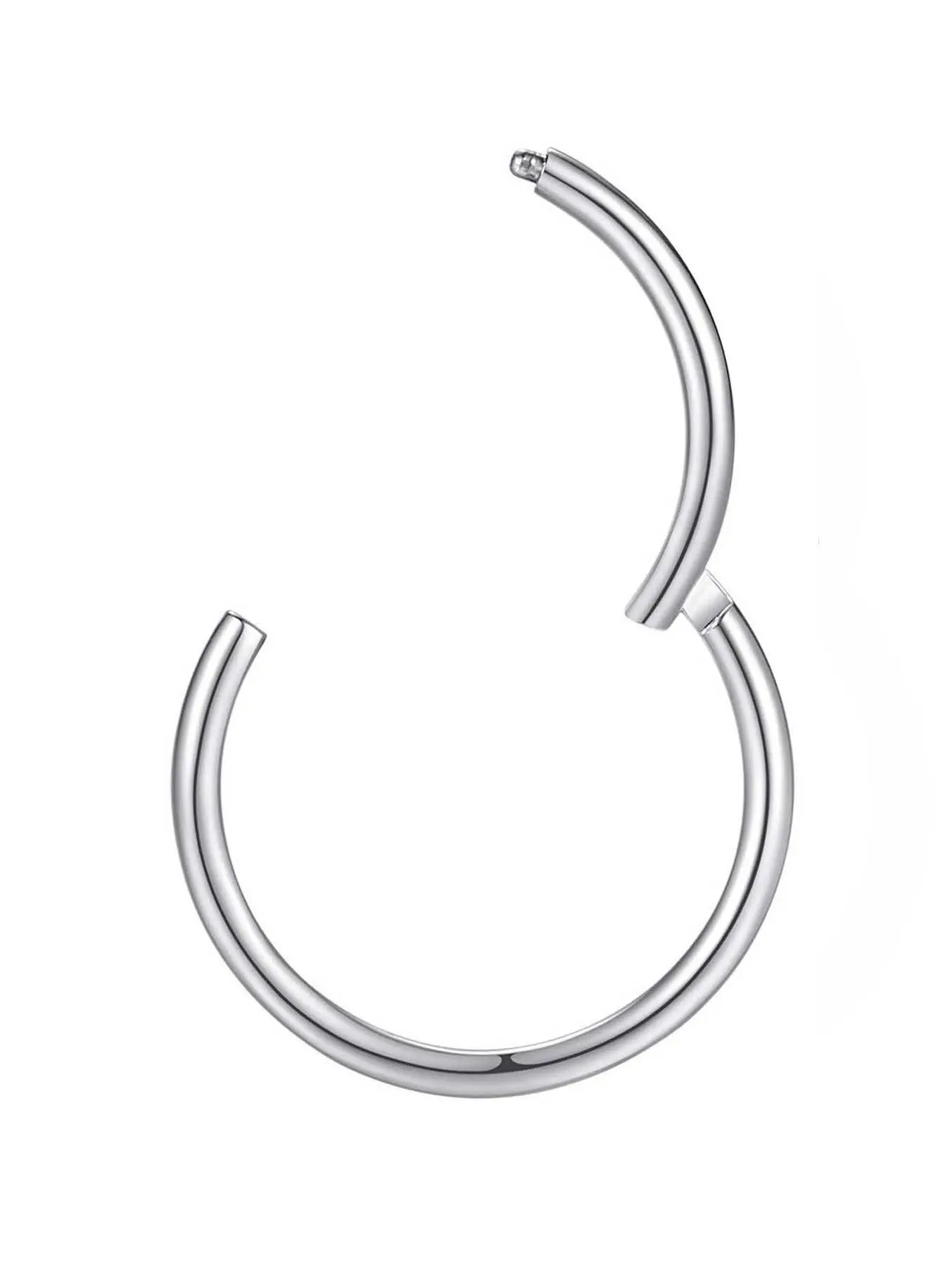 Stainless Steel Hinged Nose Rings Hoops, Casual Simple Nose Ring for Women & Men, Fashion Jewelry for Party, Daily Clothing Decor, Trendy All-match & Exquisite Jewelry for Birthday Gift, Hinged Piercing Hoop, Body Jewelry Accessory