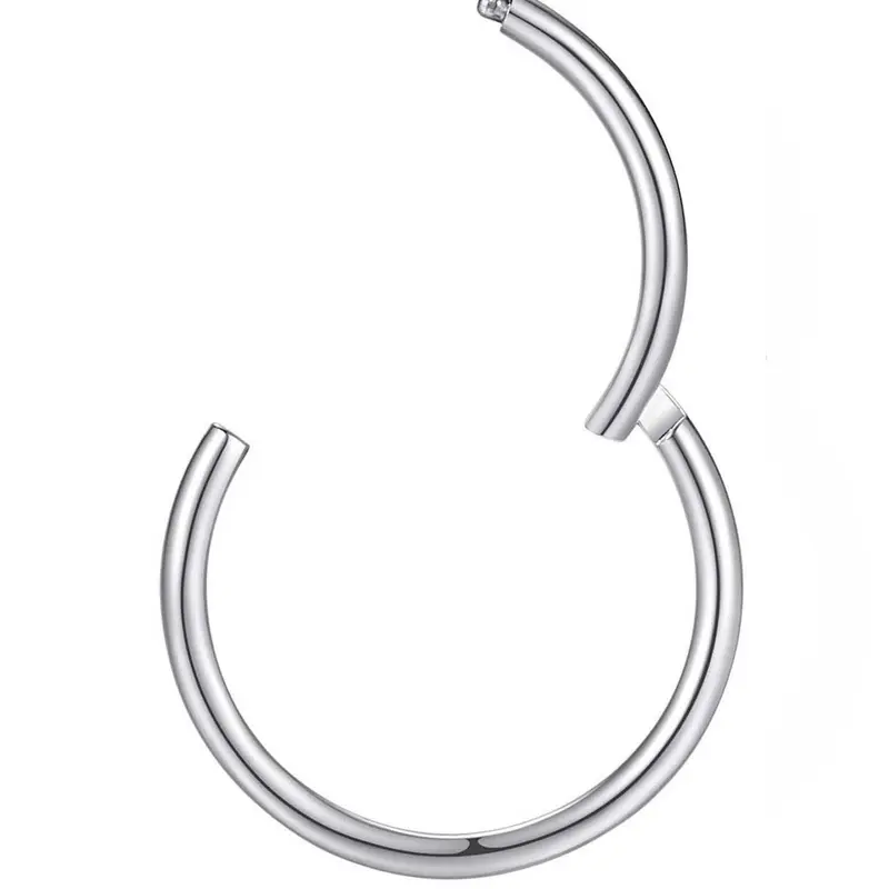 Stainless Steel Hinged Nose Rings Hoops, Casual Simple Nose Ring for Women & Men, Fashion Jewelry for Party, Daily Clothing Decor, Trendy All-match & Exquisite Jewelry for Birthday Gift, Hinged Piercing Hoop, Body Jewelry Accessory