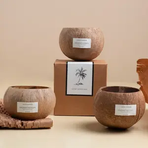 Coconut Shell Aromatherapy Candle Gift Box, High-End Atmosphere Bedroom Scented Wax, Fresh Sea Wind Series Handbag Gift