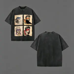 Graphic Tee Mens Casual Short Sleeve T Shirt Featuring Humorous Italian Artists and Teenage Mutant Ninja Turtles Artwork Regular Fit Round Neck Tee for Art Enthusiasts and Ninja Turtle Fans Oversized Casual Men's Letter Pattern Printed T-Shirt
