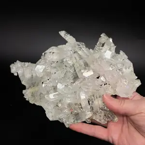 Chlorite Included Quartz Crystal Cluster Plate from Minas Gerais, Brazil