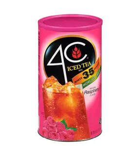 4C Raspberry Iced Tea Mix 82.6 oz Canister Makes 35 Quarts Naturally Gluten-Free Kosher Fruit Beverage for Home Parties Daily Refreshment
