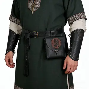 2pcs Vintage PU Leather Belt Bag Set, Perfect for Renaissance Fairs, Halloween Costumes, Cosplay, Parties, Clubs, Christmas Gift for Women