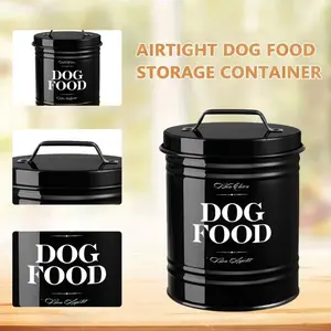 Sealed Metal Pet Food Storage Container, Iron Moisture-Proof Dog Food Bucket, Non-Electric Snack Holder, Easy Clean Durable Box