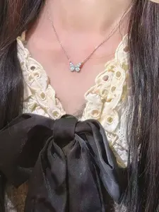 Butterfly Light Necklace Glowing Butterfly Collarbone Chain Birthday Gift Ladies Necklace