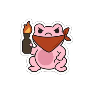 Rebellious Frog Die-Cut Stickers, Fun Laptop Decals, Cute Frog Art, Stickers for Gifts, Unique Vinyl Stickers, Quirky Decor
