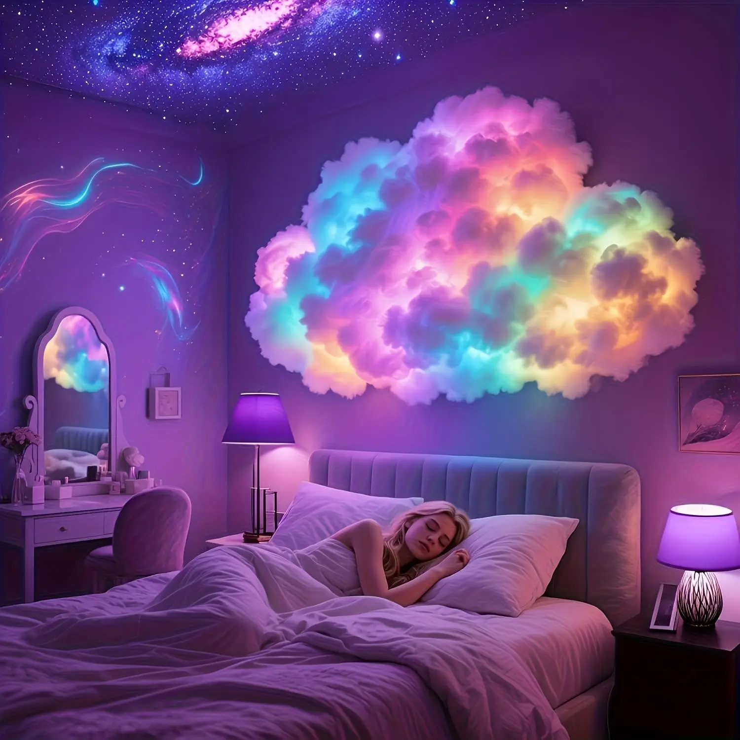 LED Cloud Light Strip Music Rhythm, Music Sync Led, DIY Thundercloud Night Lamp, USB Powered, Vibrant Lights, Home Decor Light, Decorative Light, Led Atmosphere Lights, Perfect for Birthday Gifts, Parties, Bedrooms