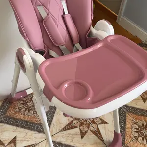 【New Drops】Garvee Multifunctional Foldable High Chair with Adjustable Height and Recline, Removable Tray for Easy Cleaning, Portable Design, Suitable for Babies and Toddlers, Dark Grey