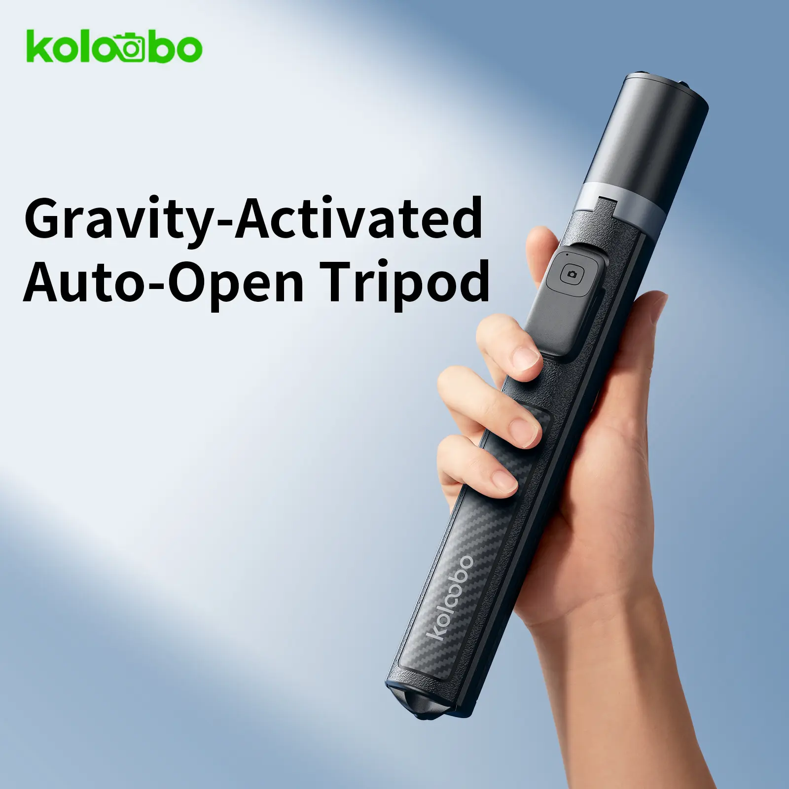 Koloobo 70"Auto-Open Tripod Selfie Stick for Cell Phone,One-Click Expand & Easily fold away Portable Travel Phone Stand for Video Recording, 360° Rotating Alloy Aluminium Mount for iPhone/Android