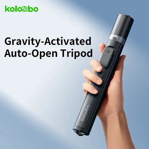 Koloobo 70in Auto-Open Adjustable Telescoping Aluminium Tripod & Monopod Selfie Stick - Lightweight Compact Travel Gadget, 1-Click Expand, Easy Fold, 360° Rotatable Mount, Mobile Phone Accessory, Content Creator Gear