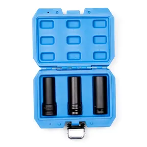 3PCS Twist Lug Nut Socket Set - 1/2 inch Drive Damaged Wheel Nut Lock Remover Extractor - Rusted & Stubborn Locking wheelNut Removal Tool Kit with Metric 17mm 19mm 21mm Sockets