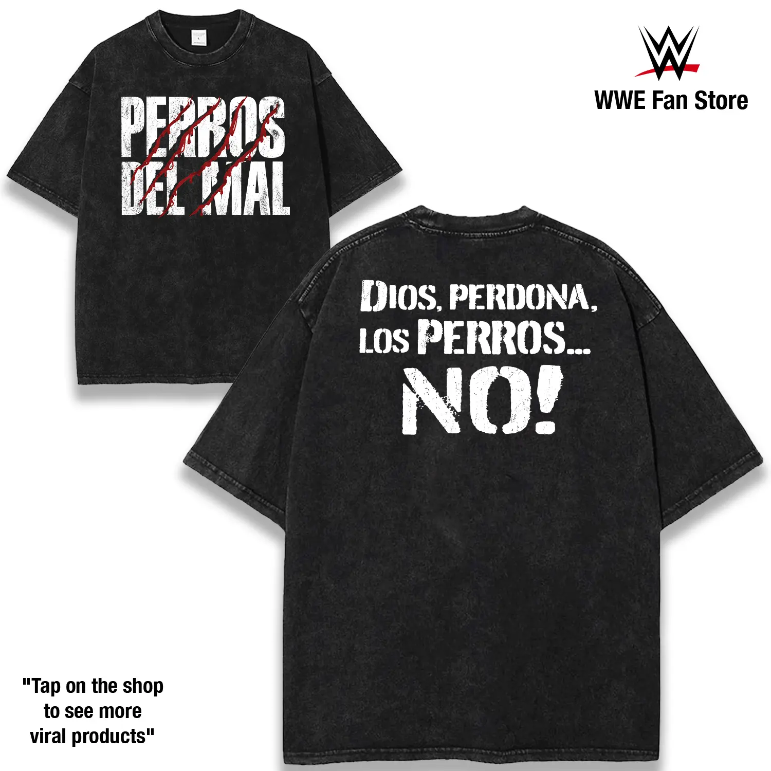 Los Perros del Mal AAA Faction Graphic Tee Lucha Wrestling Shirt Wash 230GSM Premium Cotton Men Top Legendary Mexican Wrestling Stable Tribute Vintage Graphic Tee Fan Gift Collector Apparel