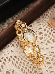 Women's Elegant Fashion Quartz Watch, Mid-Century Luxury Imitation Pearl Design, New Arrival Tiktok Bracelet Women's Watch, Modern Fashionable Wristwatch