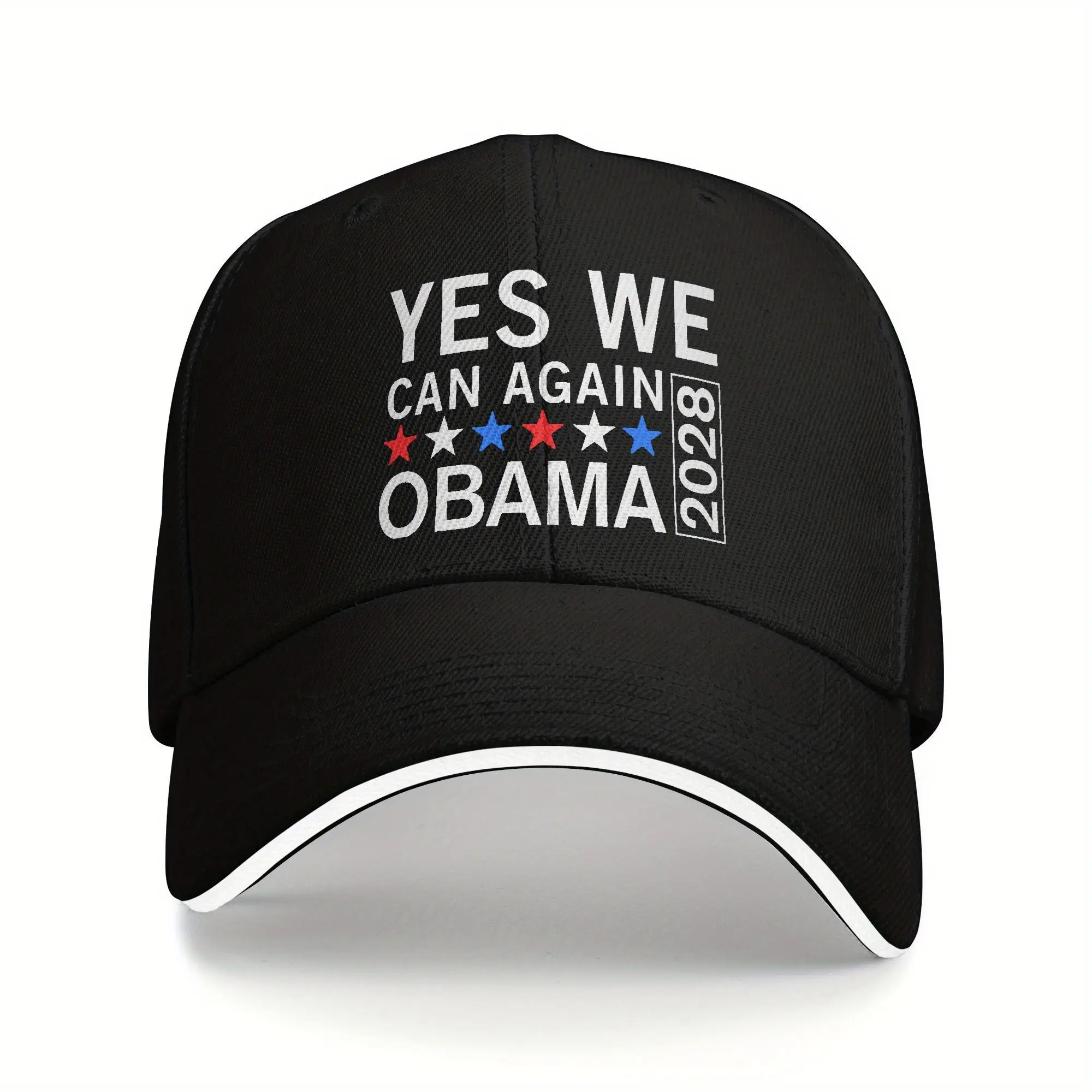 Obama-2028 Embroidered Baseball Cap - Unisex Size Adjustable Strap Dad Hat, Hand Wash Only Line Dry, for Outdoor Sports & Commute, Everyday, One Size
