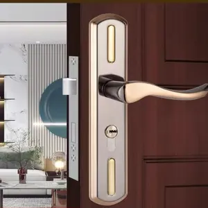 Metal Door Lock Set with 3 Keys, Suitable for Bedroom, Room, Study, Includes Lock Body or 2 Handles, Secure Indoor Door Lock, Stainless Steel Locks