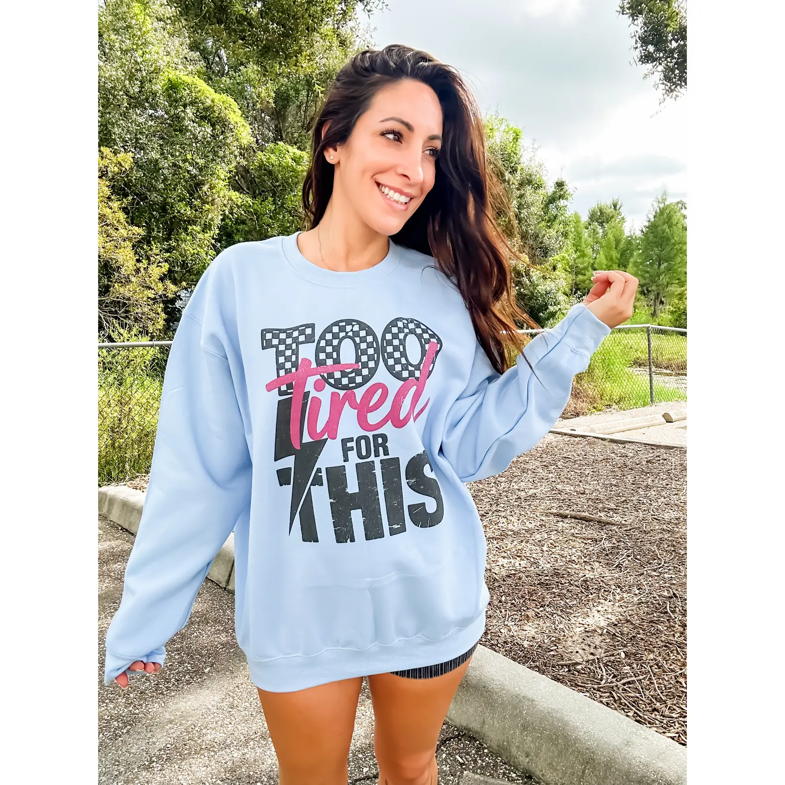 Trendy Too Tired Graphic Top