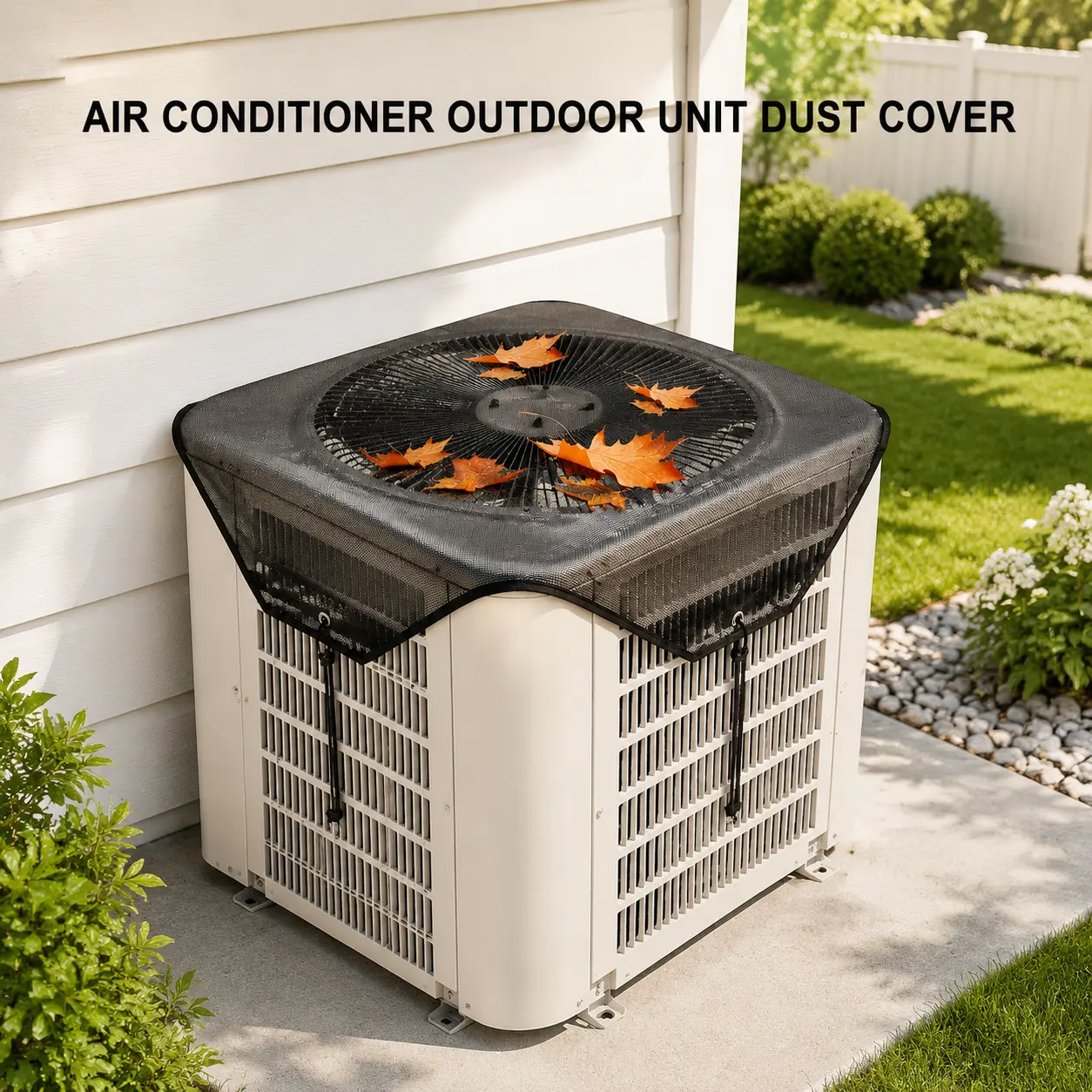 Ventilated air conditioning condenser top cover  dust-proof outdoor air conditioner dust cover, maintains air circulation, outside unit , external central cold air conditioning equipment dust cover machine all-season Universal AC Mesh breathable design