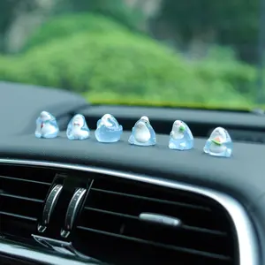 Cute Shark Resin Decor Set - 6Pcs Mini Figurines for Car Interior, Dashboard & Potted Plant Accents car  chimes car center console ornament