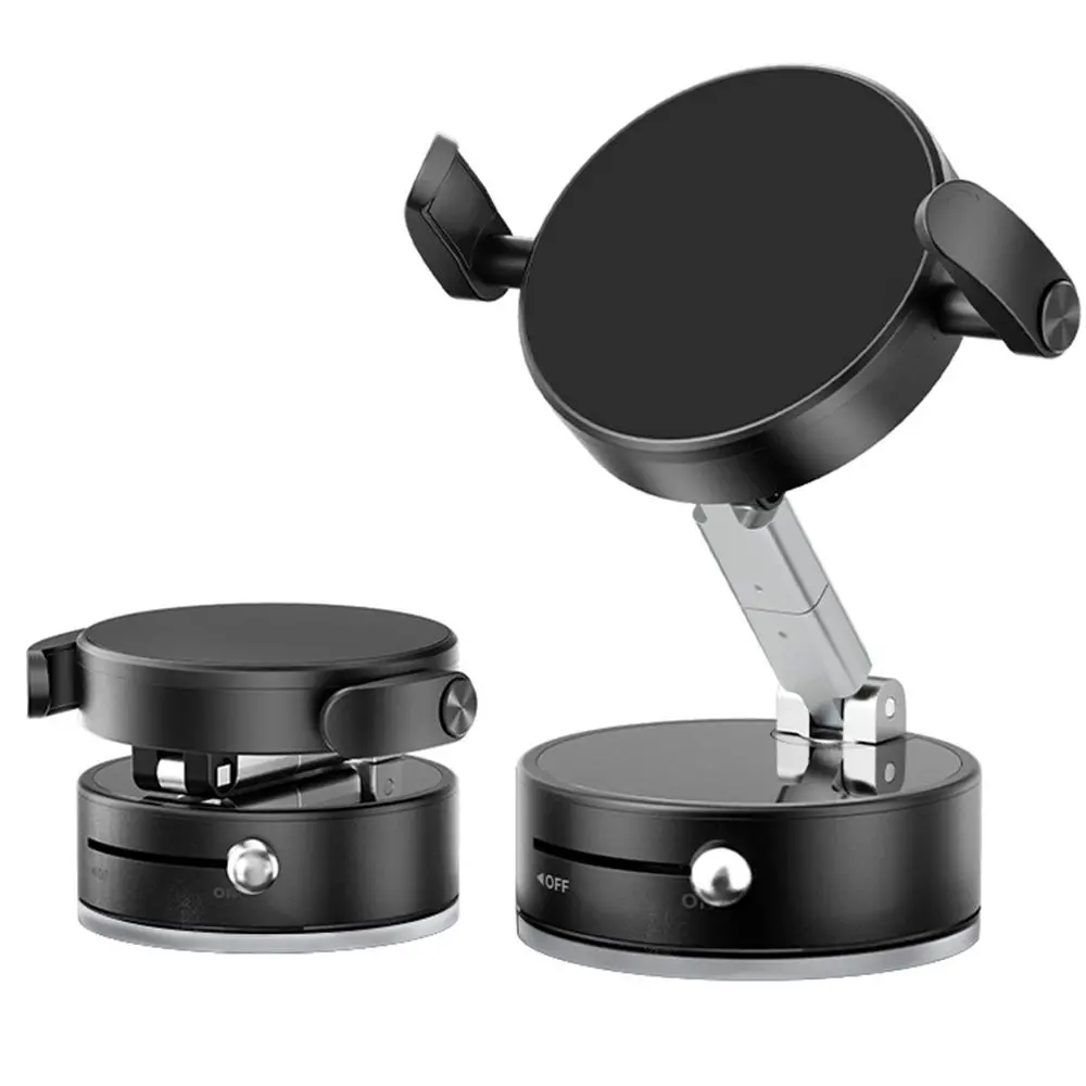 Foldable Car Phone Holder, 360° Rotating Nano Suction Dash Mount, 4-Axis Adjustable Universal Windscreen Cradle, No Magnetic Plate Required, Residue-Free for All Cars brackets
