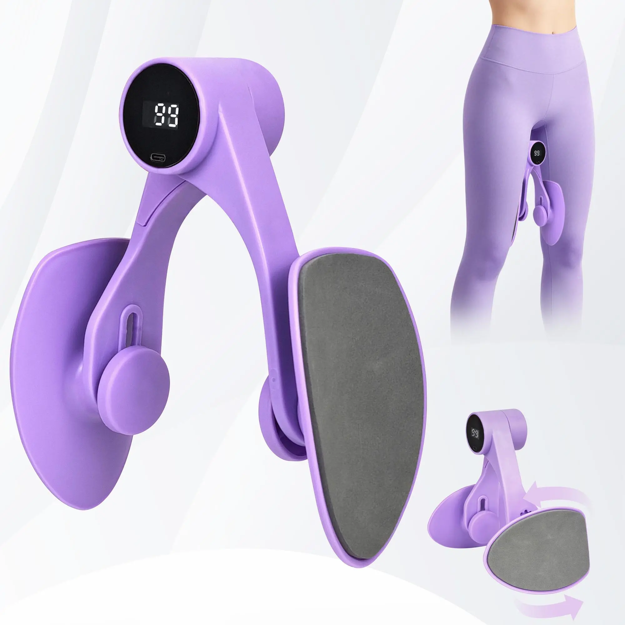 Soft Silicone Kegel Exerciser for Women - Pelvic Floor Muscle Trainer, Inner Thigh Toner, Hip Trimmer, Leg Workout Equipment for Long Daily Use Home Gym Sculpt Curves Fitness, At Home Ab Workout