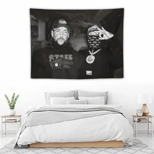 FTP Staff" Black & White Hip-Hop Tapestry 3x5 FT - Polyester Underground Rap / Hardcore Wall Hanging for Bedroom & Music Space Decor, G59 Banner