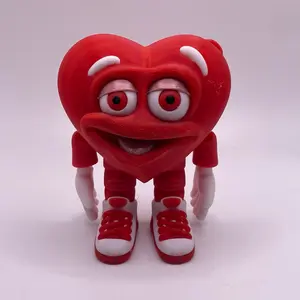 Be Mine Flexi Heart Figurine – 3D Printed Valentine’s Day Gift – Cute Mini Articulated Heart Desk Toy
