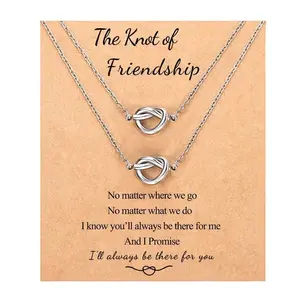 2/3 PCS Best Friend Necklaces Forever Love Knot Infinity Matching Friendship Necklaces Jewelry Long Distance Birthday Christmas Bridesmaid Gifts for Girls Women Sisters