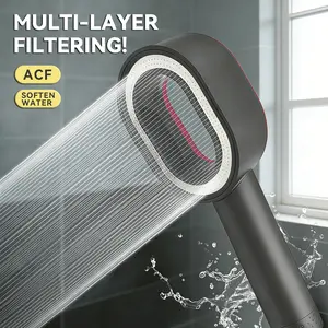 Professional Acf Carbon Fiber Filter Shower Head, Hard Water Softening, Chlorine Iron Rust Removal, Bathing Like Spa Experience, Handheld Shower Heads
