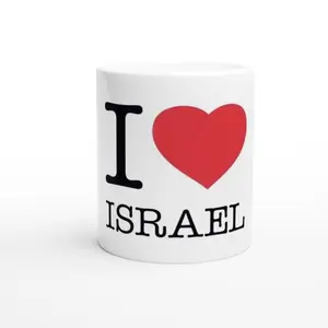 I LOVE ISRAEL 11oz Ceramic Mug Beverage Drinkware Washable Cup Reuse Coffee Reusable