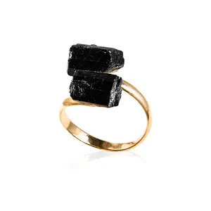 Black Tourmaline Adjustable Ring: Mood Guardian
