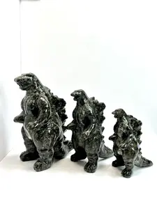 1pc Natural Yooperite Flame's Stone Monster Quartz Crystal Skull Healing