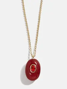 Aura Semi-Precious Pendant Necklace - Red Jasper
