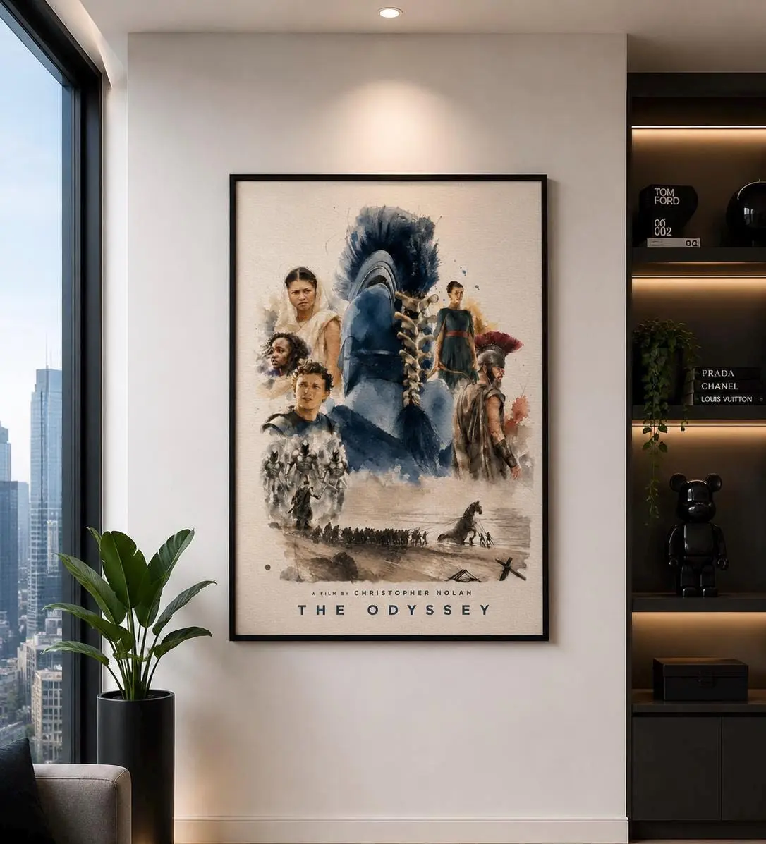 [ No Frame ] The Odyssey Framed Movie Poster - Nolan Inspired Illustration - Epic Cinematic Wall Art for Home Decor - Art Print Chris