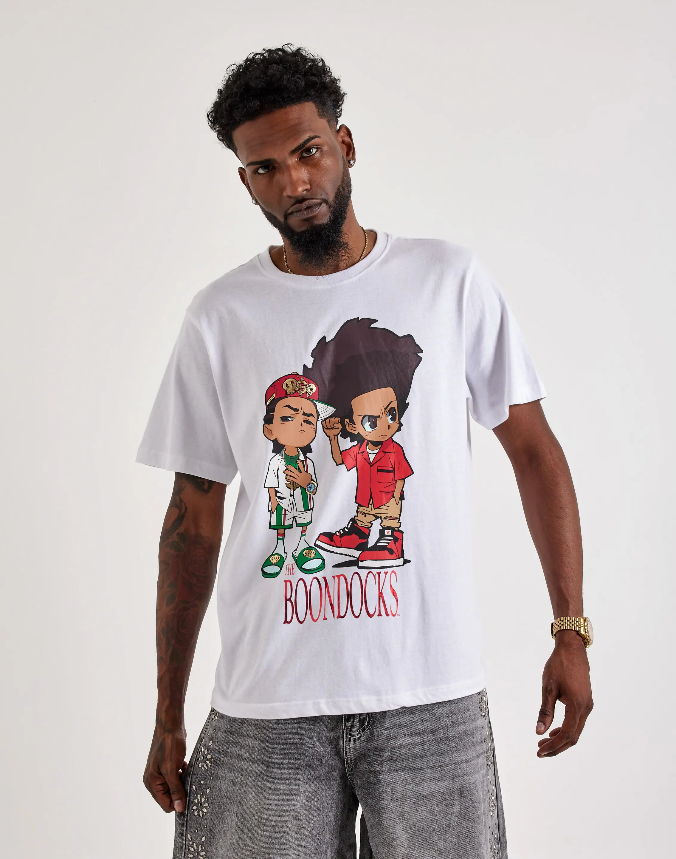 Mens Virtual Threads Boondocks Huey And Riley Power Tee