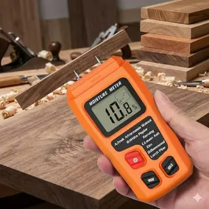 Portable LCD Digital Moisture Meter: Waterproof Wood Water Tester for Wall Leak Detection, Lumber Log, Construction & Carpentry, Professional Handheld Hygrometer with Backlight.