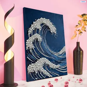 DIY Pearl Painting Art Kits for Adults Beginners Home Wall Decor Pearl Gem Paintings Picture Arts Craft With Frame 30x40cm