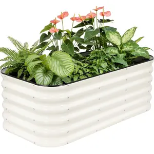 4*2*1.4FT Galvanized Raised Bed, Raised Bed Kit, Large Planter Raised Beds, 3 In1 Modular Raised Planter Box,Raised Beds for for Vegetables Flowers Herbs
