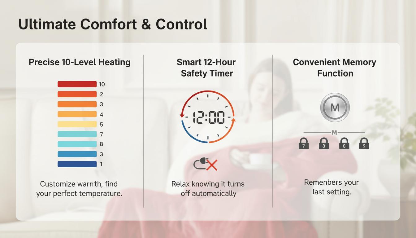 Cosybay Wearable Electric Heated Blanket,50*70 Full body Colthes Robe with Foot Pocket & Sleeves,Flannel sherpa Blankets for Christmas costume, 10 Heat Levels, 1-12 Hours Settings,8h Auto-Off,Gift for Winter, Women, Mom, Father Gift,bedroom,sofa