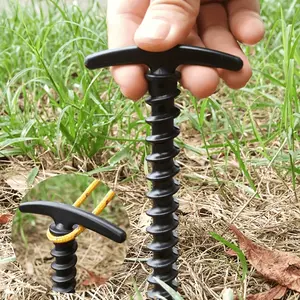 10pcs-Outdoor Multifunctional Ground Stakes Set, Spiral Windproof Tent Pegs, Options, Essential Camping Tool, Ideal Gift