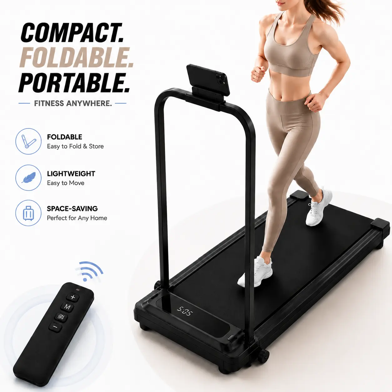 [2026 Upgraded]Incline Walking Pad & 2-in-1 Folding Treadmill – 3.0HP Heavy Duty Under Desk Treadmill with Handlebar, 350 lbs Capacity, 0.6-7.6 MPH Compact Running Machine for Home Office