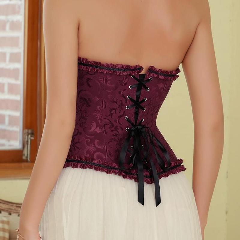 Renaissance Corset Women Plus Size Corset Lingerie Bustier Shapewear Tops Halloween Gothic Party Outfit 819-Q（gift）