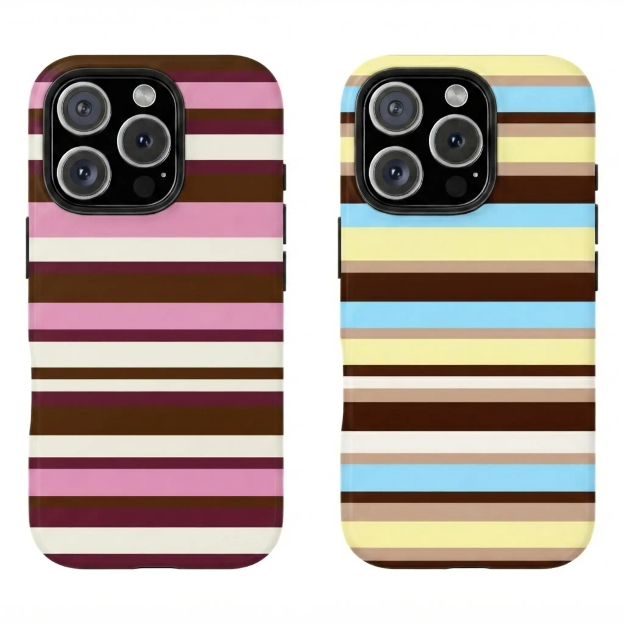 VYD Striped Aesthetic Silicone Phone Case Shell - Durable Protection Accessory for iPhone 17 ProMax/16/15/14/13/12/11 Plus, Samsung Phones, Suitable for Men and Women